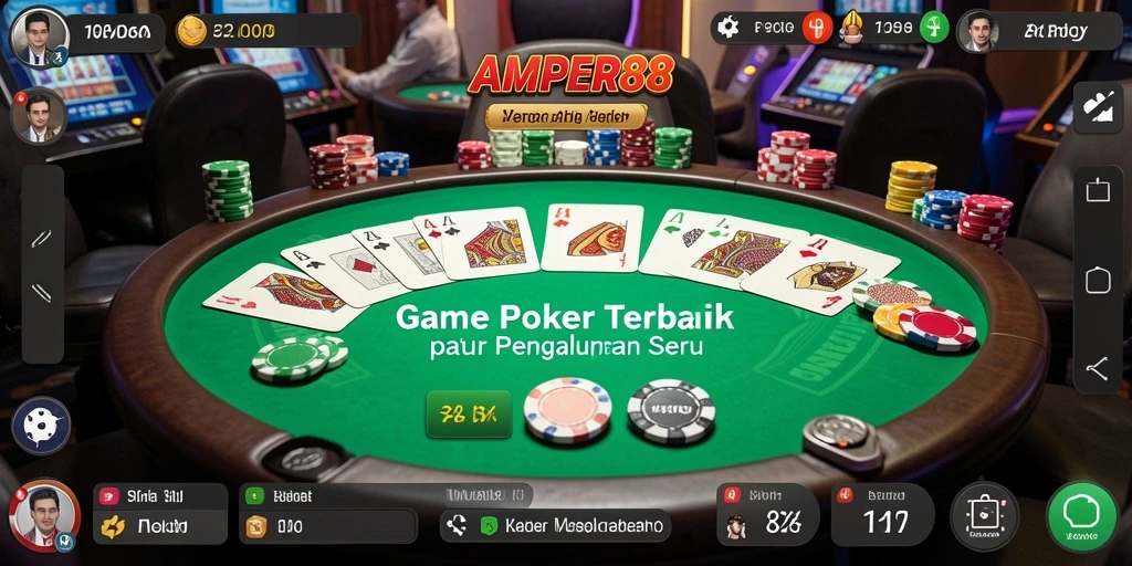 Tangkapan layar gameplay Poker di AMPER88 yang menegangkan dan seru.