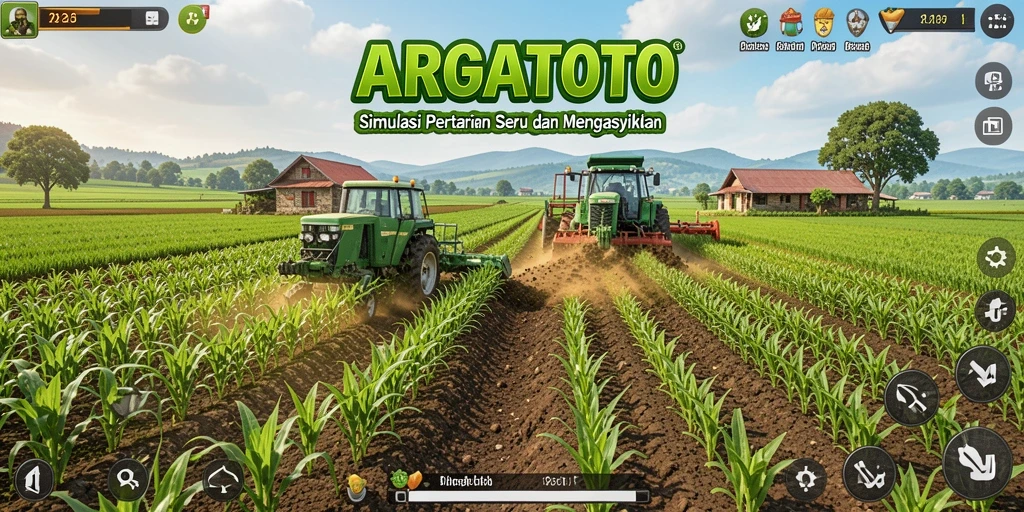 Tampilan gameplay <strong>ARGATOTO</strong> yang menampilkan keindahan pertanian.