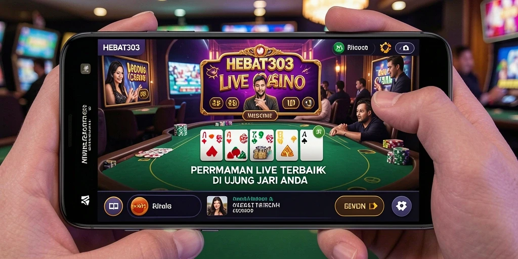 Tampilan gameplay HEBAT303 dengan dealer langsung di layar.