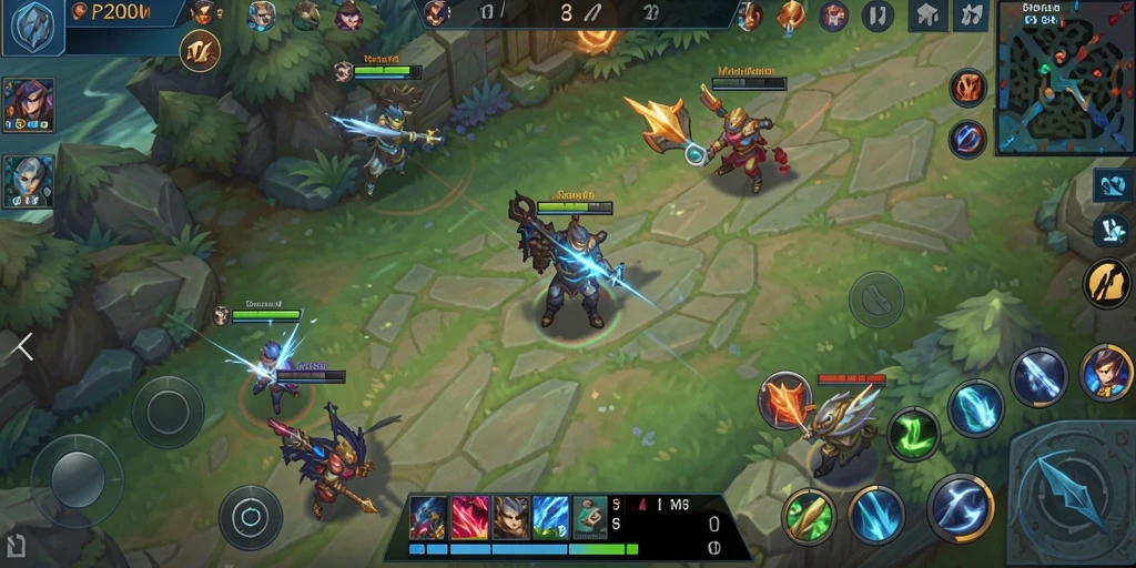 Gameplay MOBA yang dinamis dan seru dari P200M.
