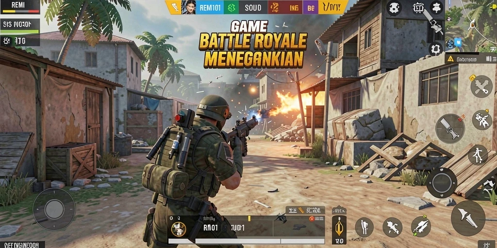 Gameplay REMI101 yang mendebarkan dalam pertarungan Battle Royale.